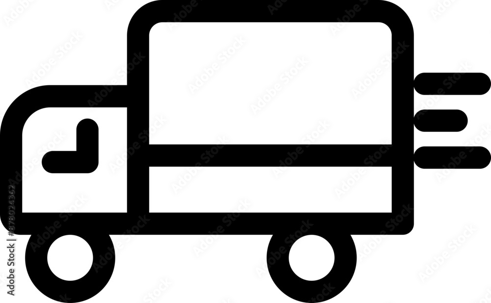 Canvas Prints delivery truck or lorry icon in black line art.