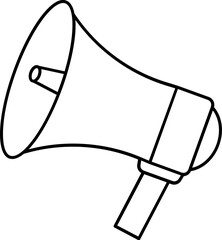Isolated megaphone icon in black outline.