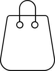 Shopping Bag Icon in Black Line Art.