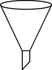 Filter or Funnel icon in Black Outline.