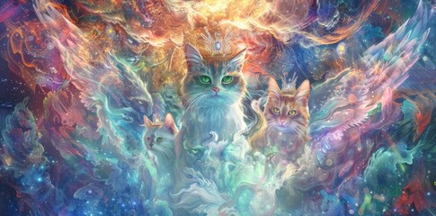 Three Cats in a Cosmic Dream