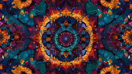 psychedelic abstract background that combines elements of cosmic imagery, such as stars and galaxies, with vibrant, pulsating colors and intricate, dreamlike designs