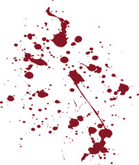 A vector of blood splatter or splash or drip or spray for Halloween, crime, murder, and horror motive.