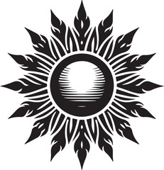 Stylish sun vector illustrator