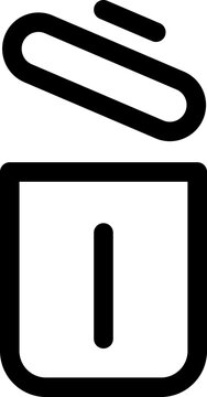 recommend clip art: Line art Dustbin or Recycle bin icon in flat style.