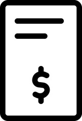 Line art Payment voucher or receipt icon in flat style.