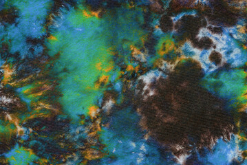colorfull tie dye pattern hand dye on cotton fabric abstract texture background.