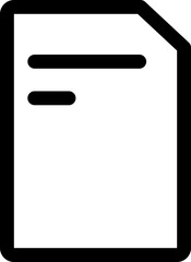 File or Document icon in black thin line art.