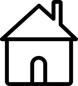 recommend clip art: Black line art illustration of Chimney House icon.