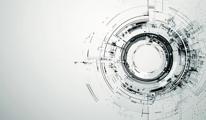 Abstract Technological Background with Circular Design