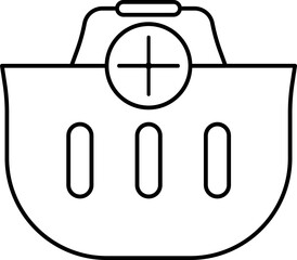 Add to Basket Icon in Black Line Art.