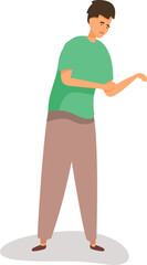 Young man experiencing a painful sensation in his elbow, possibly due to an injury or medical condition