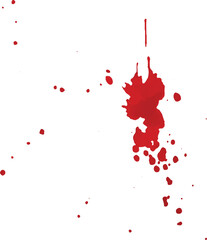 A vector of blood splatter or splash or drip or spray for Halloween, crime, murder, and horror motive.