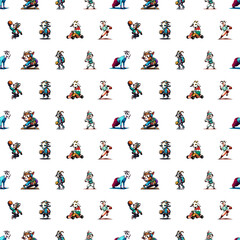 cartoon Sporty goat tile background