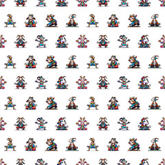 cartoon Yoga goat tile background