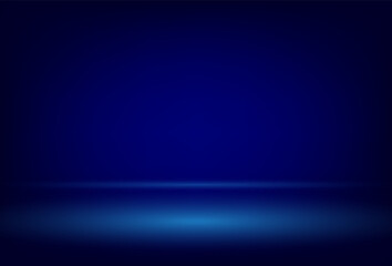 Empty blue color studio room background. Abstract gradient empty dark blue background for studio room stock illustration .