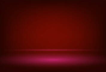 Empty red color studio room background. Abstract gradient empty dark red background for studio room stock illustration .