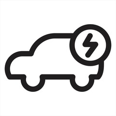 Electric car, linear icon. Line with editable stroke