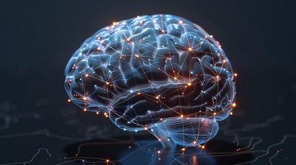Human brain highlighting regions involved in decision-making, neural connections visualized, ultra-realistic, high definition, cinematic lighting, scientific illustration