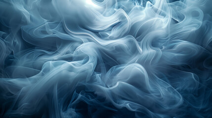 Obraz premium abstract smoke patterns with soft blue hues, delicate swirls creating a mesmerizing and ethereal atmosphere