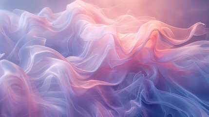 Obraz premium ethereal abstract smoke patterns with soft pink and purple hues, delicate swirls creating a dreamlike and tranquil atmosphere