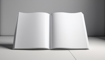 Magazine Mockup - White Booklet or Brochure Template for Design Showcase or Portfolio - Background for Advertisement, Mook, Catalog or Presentation - Mock-up for Paperback Textbook