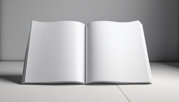 Magazine Mockup - White Booklet or Brochure Template for Design Showcase or Portfolio - Background for Advertisement, Mook, Catalog or Presentation - Mock-up for Paperback Textbook