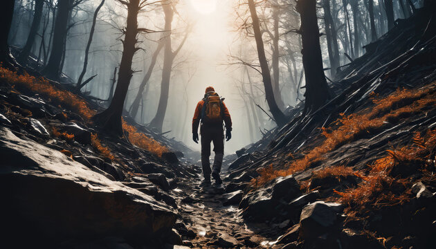 Ember Forest Enigmas in Cloudy Winter: The Pathfinder's Jaunt Engulfed in Landslide