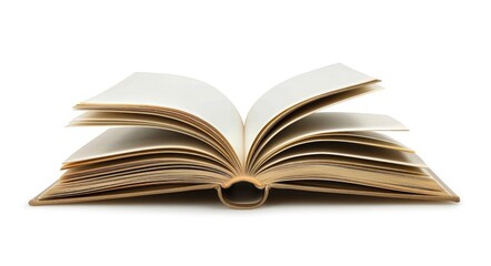 Fototapeta premium Book Isolated. Opened Book Object on White Background
