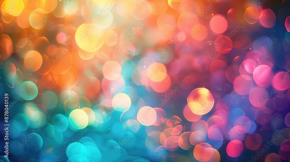 Wall mural blurred background with bokeh design and mixed colors for designers