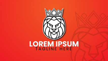 Lion face head logo
