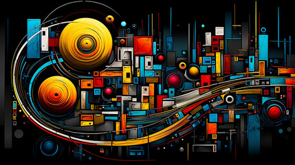 Obraz premium Abstract vector style background wallpaper, futuristic technology illustration, digital composition.