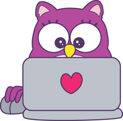 Sticker of violet owl daily activities.
Emoticon of cute owl in daily life.
Cute owl doing homework.