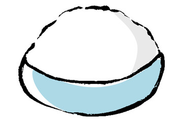 筆タッチの器に入った砂糖のイラスト