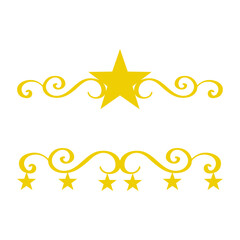 Tiempo de Navidad. Logo con silueta de estrella y línea de decoración de caligrafía como marco para tarjetas y felicitaciones © teracreonte