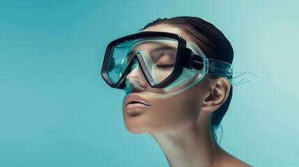 Stylish snorkel mask with integrated eye protection, showcasing a seamless design that covers the entire face, ideal for underwater exploration