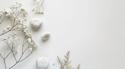 Craft a serene copy space background for National Simplicity Day, featuring minimalist design elements, calming colors, and peaceful imagery