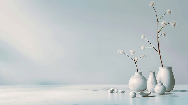 Craft a serene copy space background for National Simplicity Day, featuring minimalist design elements, calming colors, and peaceful imagery