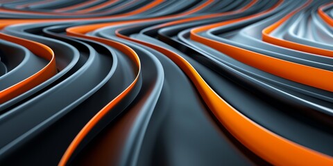Fototapeta premium abstract background with orange and black swirls, resembling the surface of an alien planet or spaceship