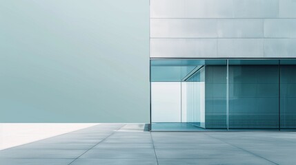 abstract composition of a minimalist architectural structure, featuring clean lines, geometric shapes