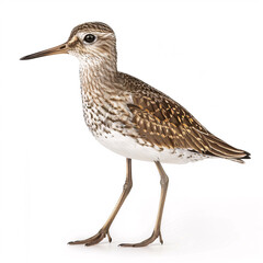 Obraz premium Wood Sandpiper, Tringa totanus, isolated on white background