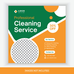 Professional Cleaning Service Social Media Post Template, Customizable Cleaning Service Social Media Graphic, Cleaning Company Social Media Post Design Template.