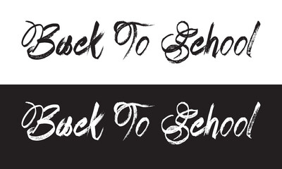 Back to school concept lettering black and white colors vector illustration. EPS 10