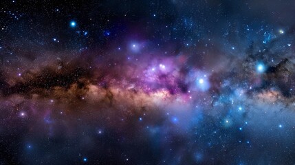 Fototapeta premium Artistic interpretations of cosmic landscapes, depicting nebulae, distant galaxies, and celestial phenomena.