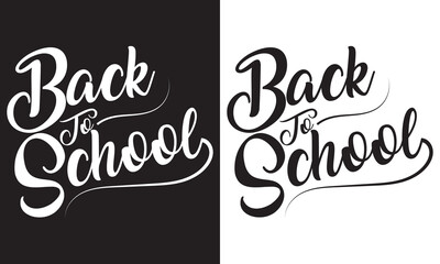 Back to school concept lettering black and white colors vector illustration. EPS 10