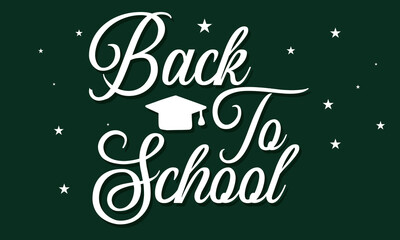 Back to school concept lettering black and white colors vector illustration. EPS 10
