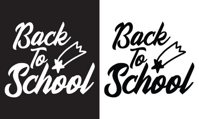 Back to school concept lettering black and white colors vector illustration. EPS 10