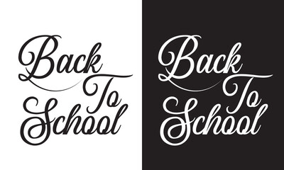Back to school concept lettering black and white colors vector illustration. EPS 10