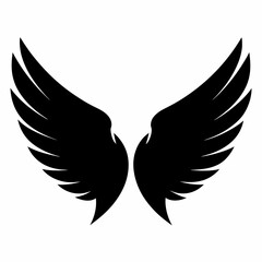 Wings icon, wing silhouette vector