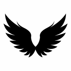 Wings icon, wing silhouette vector